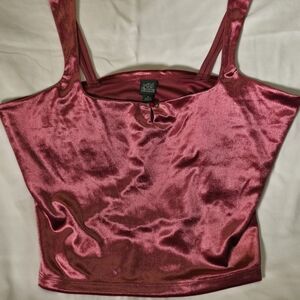 Wild Fable Velvet Camisole in Deep Rose